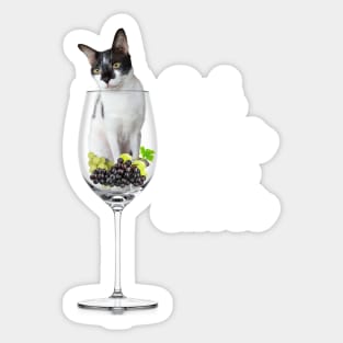 Cat Lover, Wine Mother Sticker